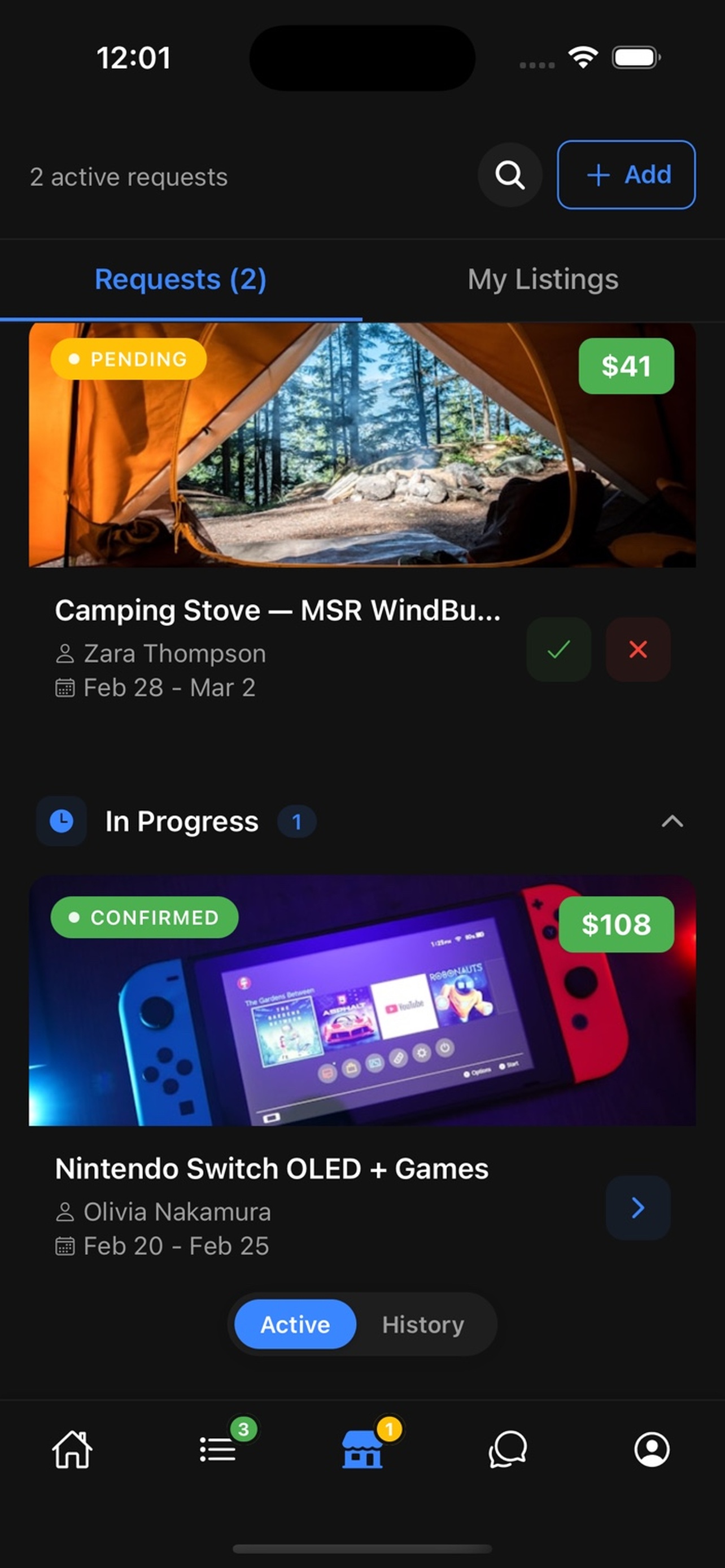 Review and approve rental requests